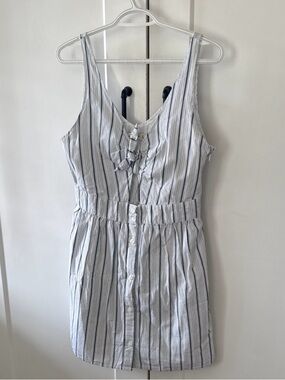 Abercrombie & Fitch Dress White and Navy Striped Sundress Size Medium